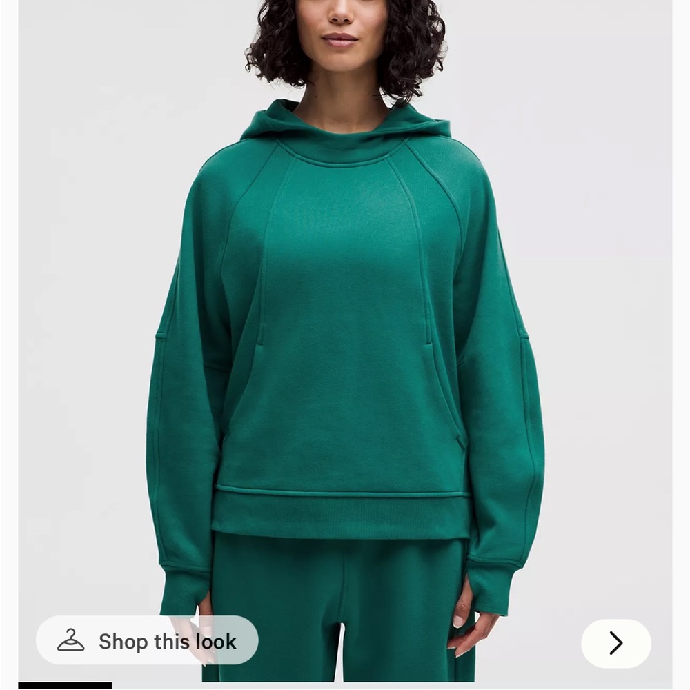 Lululemon Scuba Oversized Side Slit Hoodie in Bone M/L